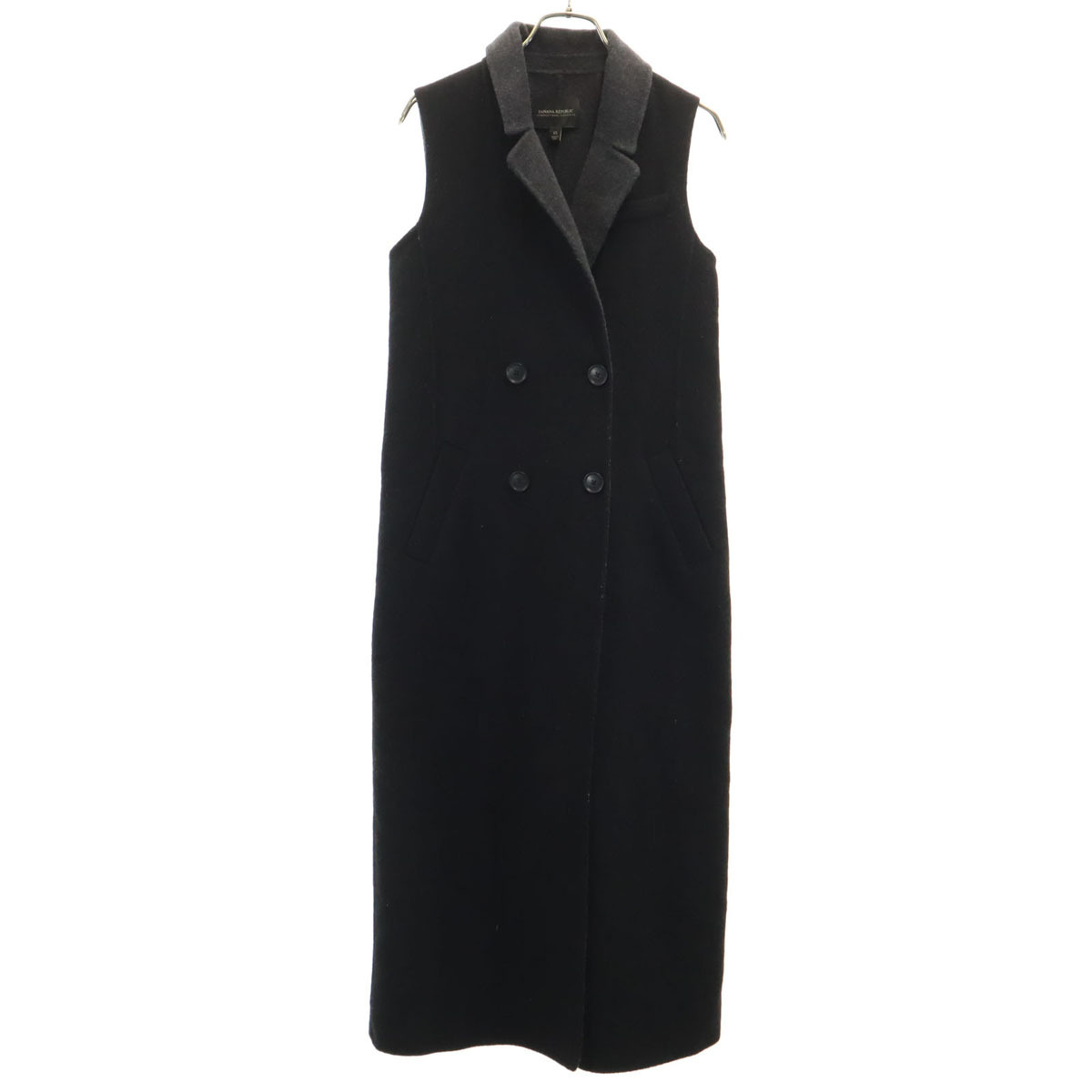 Banana Republic バナナリパブリック 圧縮ウール ロング ベスト XS ブラック系 レディース拍卖