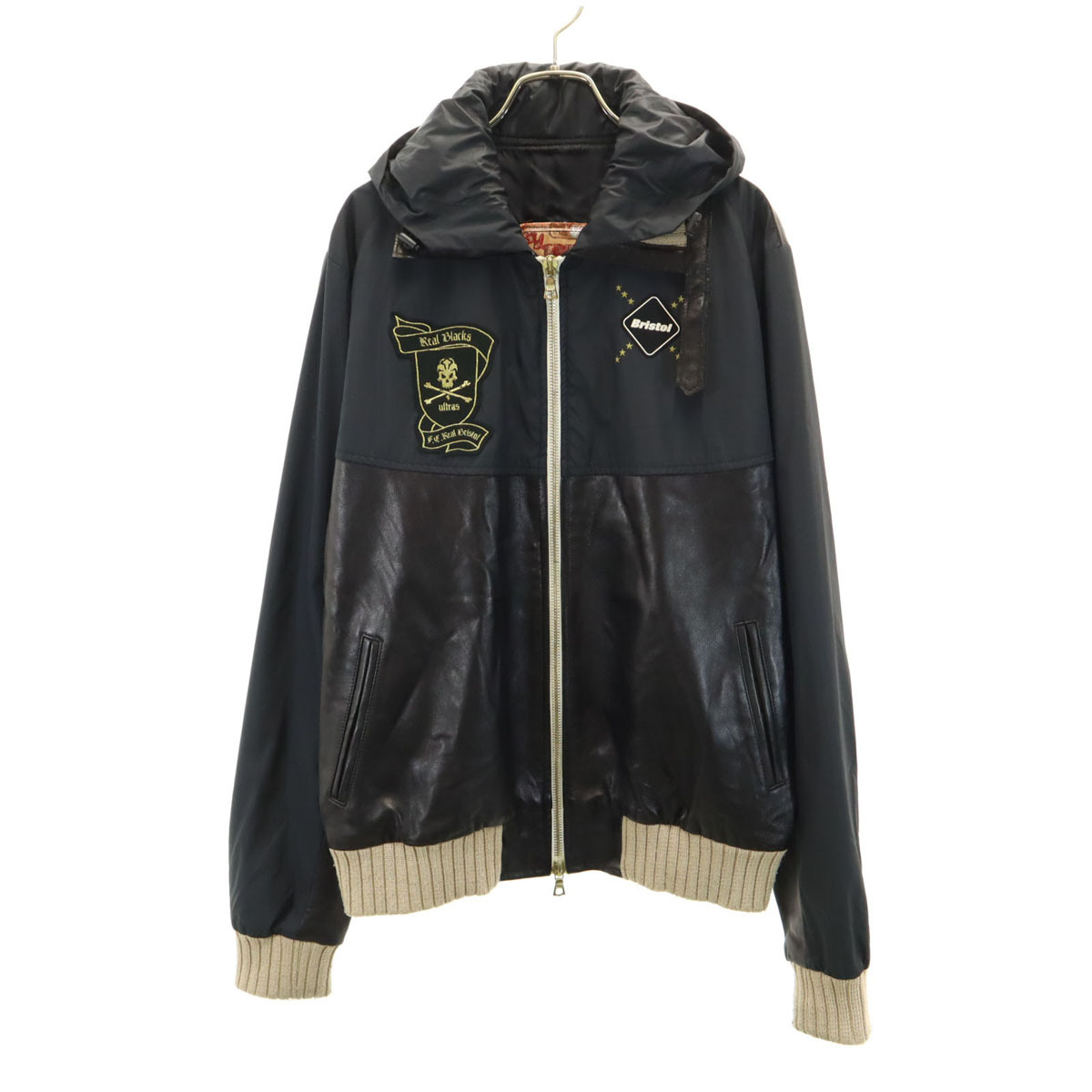 DR ROMANELLI ドクターロマネリ F.C.Real Bristol ナイキ NIKE 切替 ジャケット XL ブラック ririジップ レディース拍卖