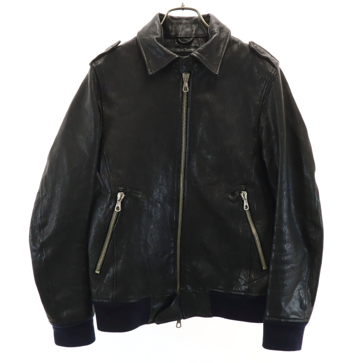 BARK TANNAGE バークタンネイジ ゴートスキン レザージャケット 46 ブラック ナノユニバース メンズ拍卖