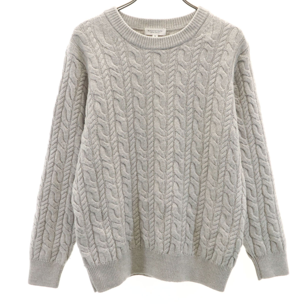 BEAUTY&YOUTH UNITED ARROWS ビューティーアンドユース ユナイテッドアローズ 長袖 セーター M グレー ケーブルニット レディース拍卖