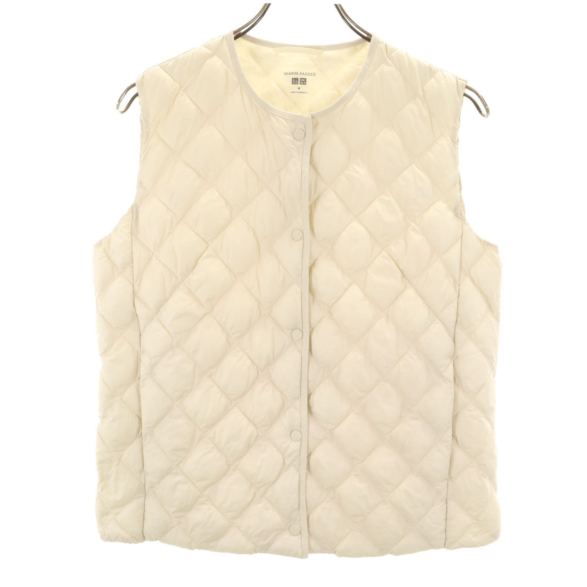 UNIQLO ユニクロ パフティック キルティング ベスト M アイボリー系 中綿入り レディース拍卖