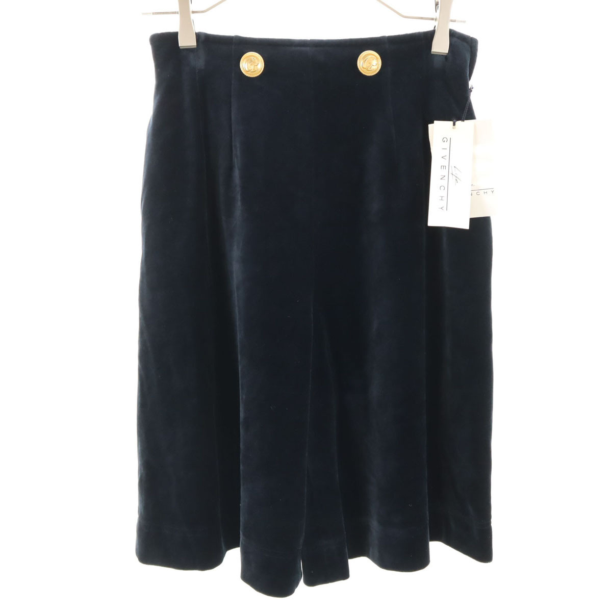 GIVENCHY ジバンシィ 90s 未使用 日本製 オールド ベロア ショートパンツ 9 ネイビー LIFE タグ付き レディース拍卖