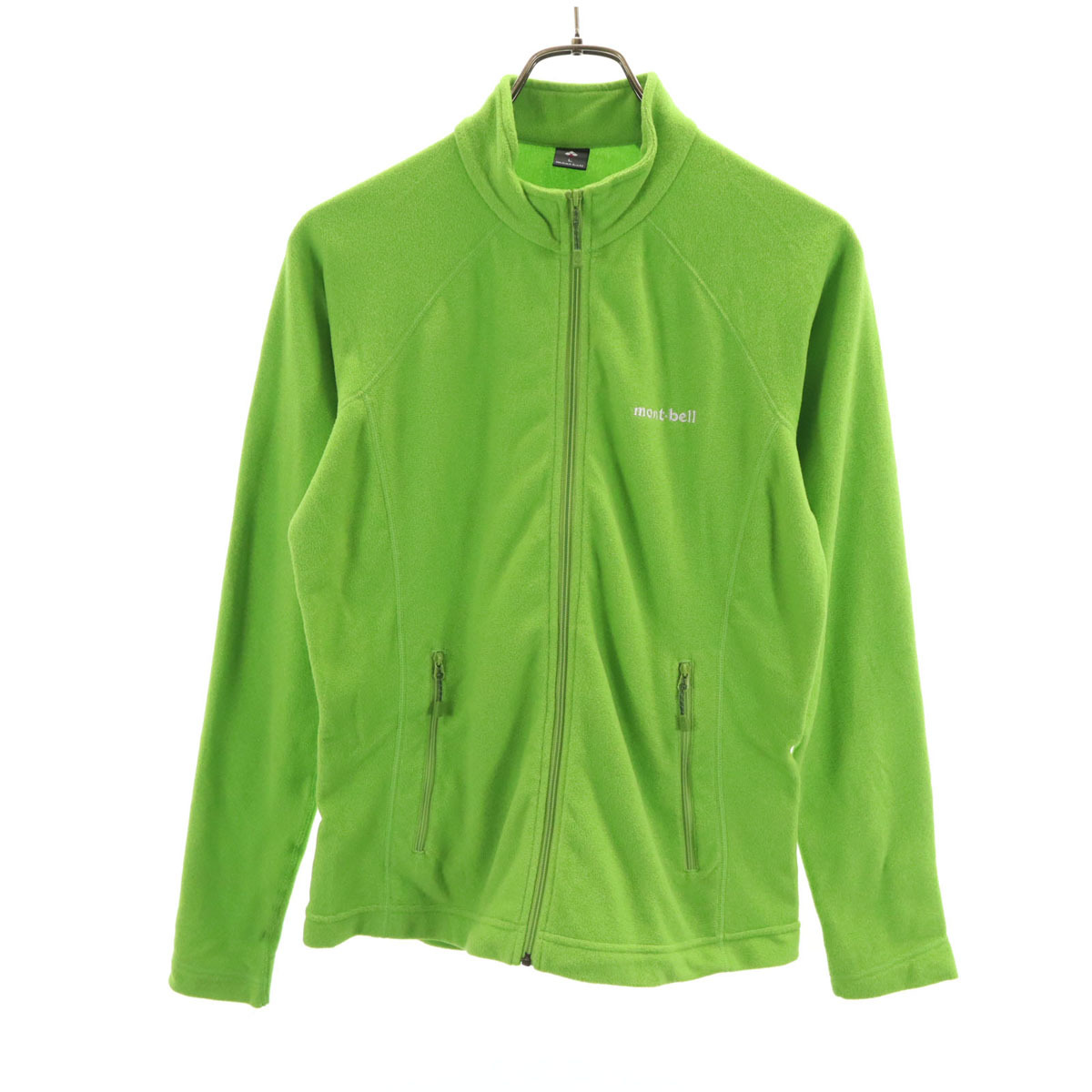 美品 mont-bell モンベル シャミース インナー フリースジャケット L 黄緑 アウトドア レディース拍卖
