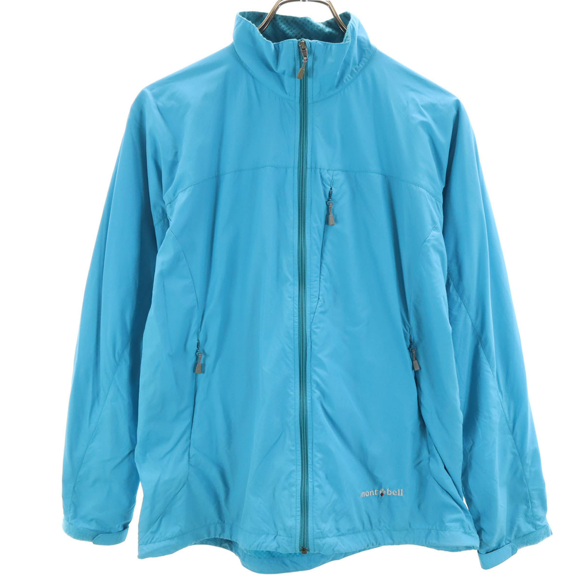 mont-bell モンベル ライトシェル アウター ジャケット M ブルー 収納袋付き アウトドア 1106516 レディース拍卖