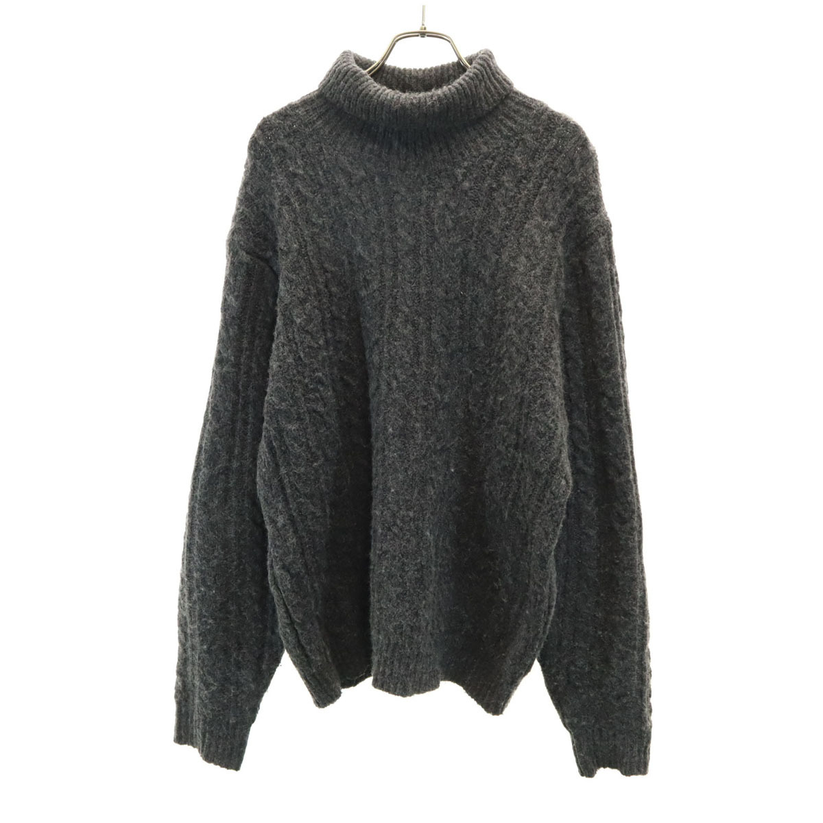 nano universe ナノユニバース ウールブレンド 長袖 タートルネック ニット M グレー系 セーター レディース拍卖