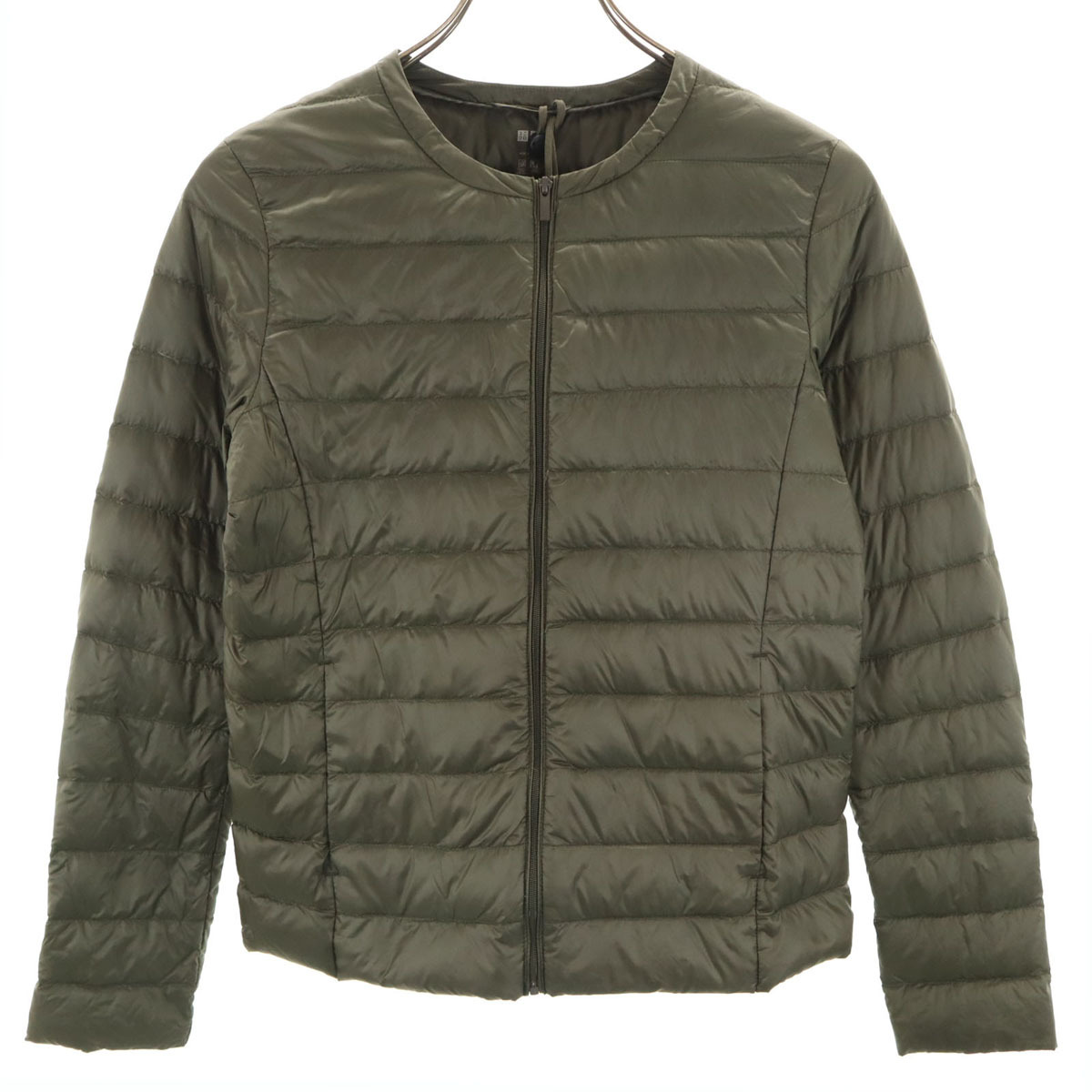 UNIQLO ユニクロ ウルトラライトダウンジャケット S グリーン系 収納袋付き レディース拍卖
