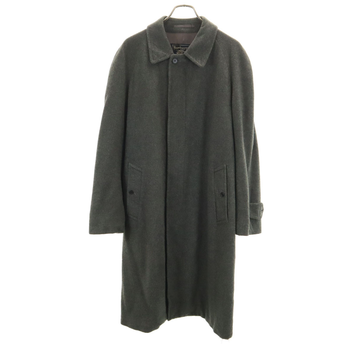 Burberrys バーバリーズ 90s カシミヤ100% オールド ステンカラーコート 94-175 チャコールグレー メンズ拍卖