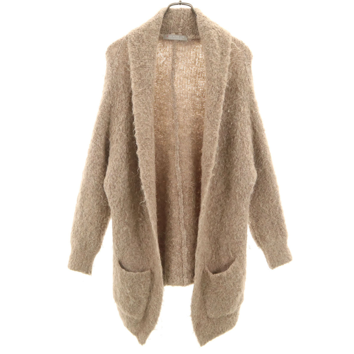 a day in the life アデイインザライフ UNITED ARROWS ウールブレンド 長袖 ロング ニットカーディガン ベージュ系 レディース拍卖