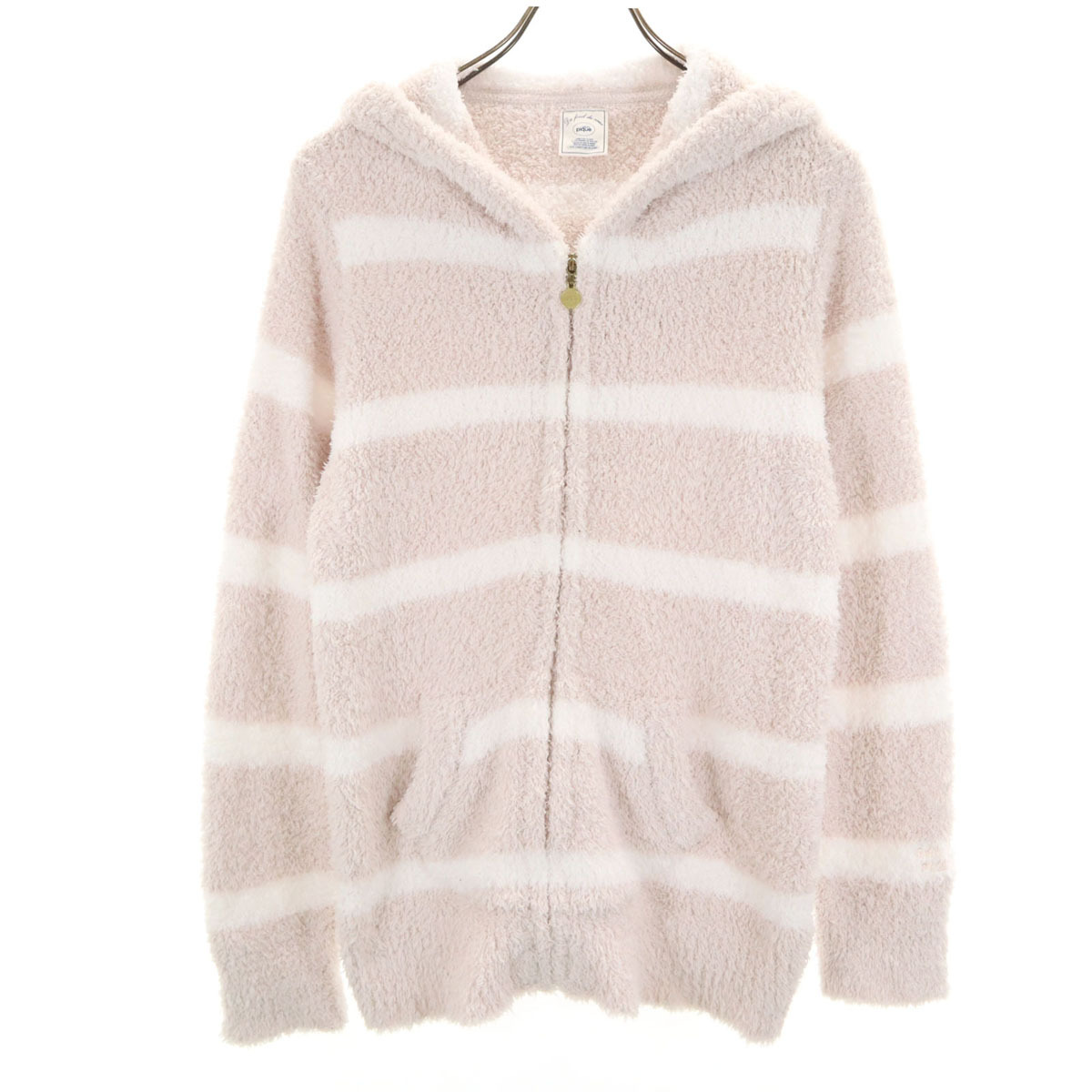 gelato pique ジェラートピケ ボーダー 長袖 ふわもこ ジップパーカー ルームウェア F ピンク系 ジェラピケ レディース拍卖