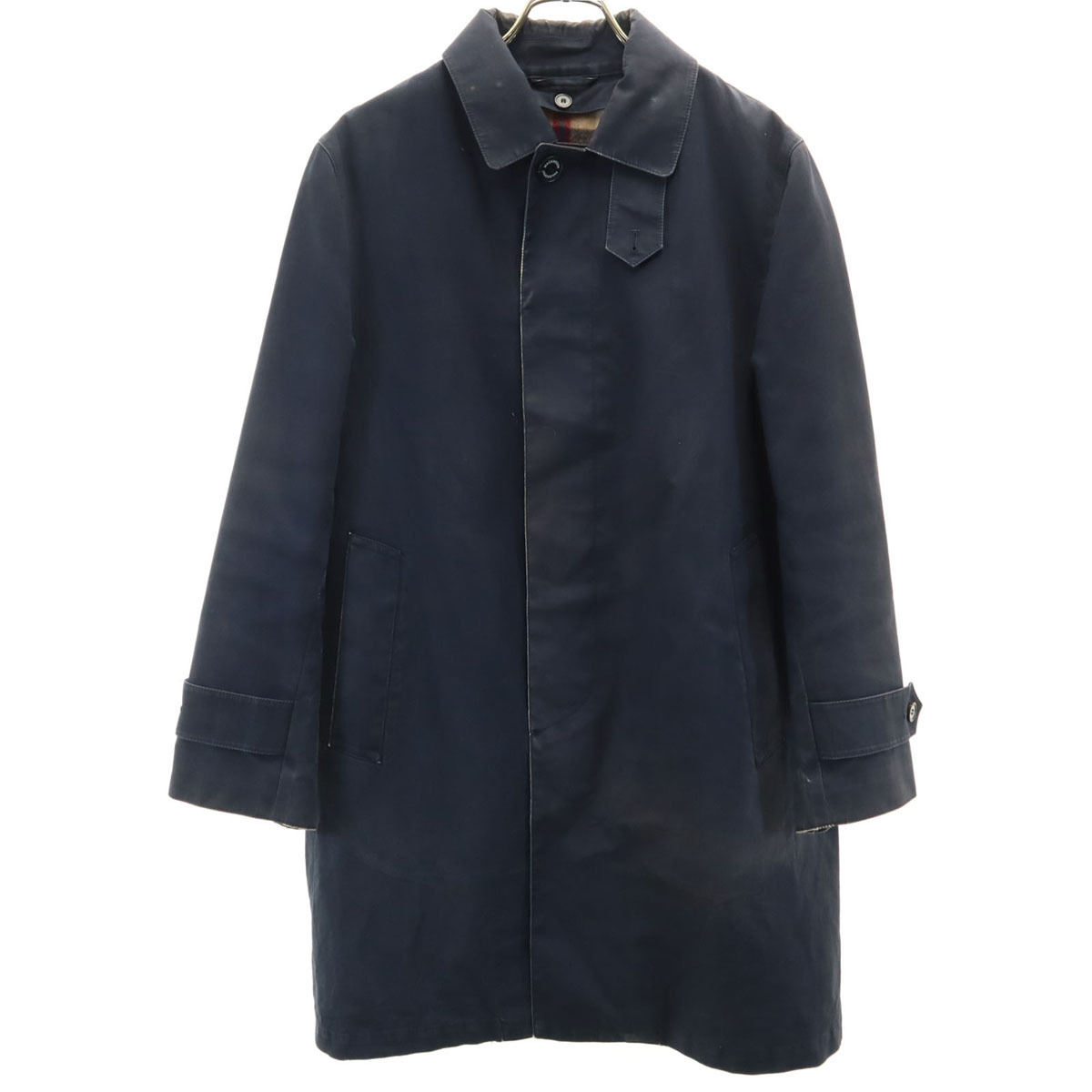 MACKINTOSH PHILOSOPHY マッキントッシュフィロソフィー 日本製 ステンカラーコート 36 ネイビー系 ライナー 三陽商会 メンズ拍卖