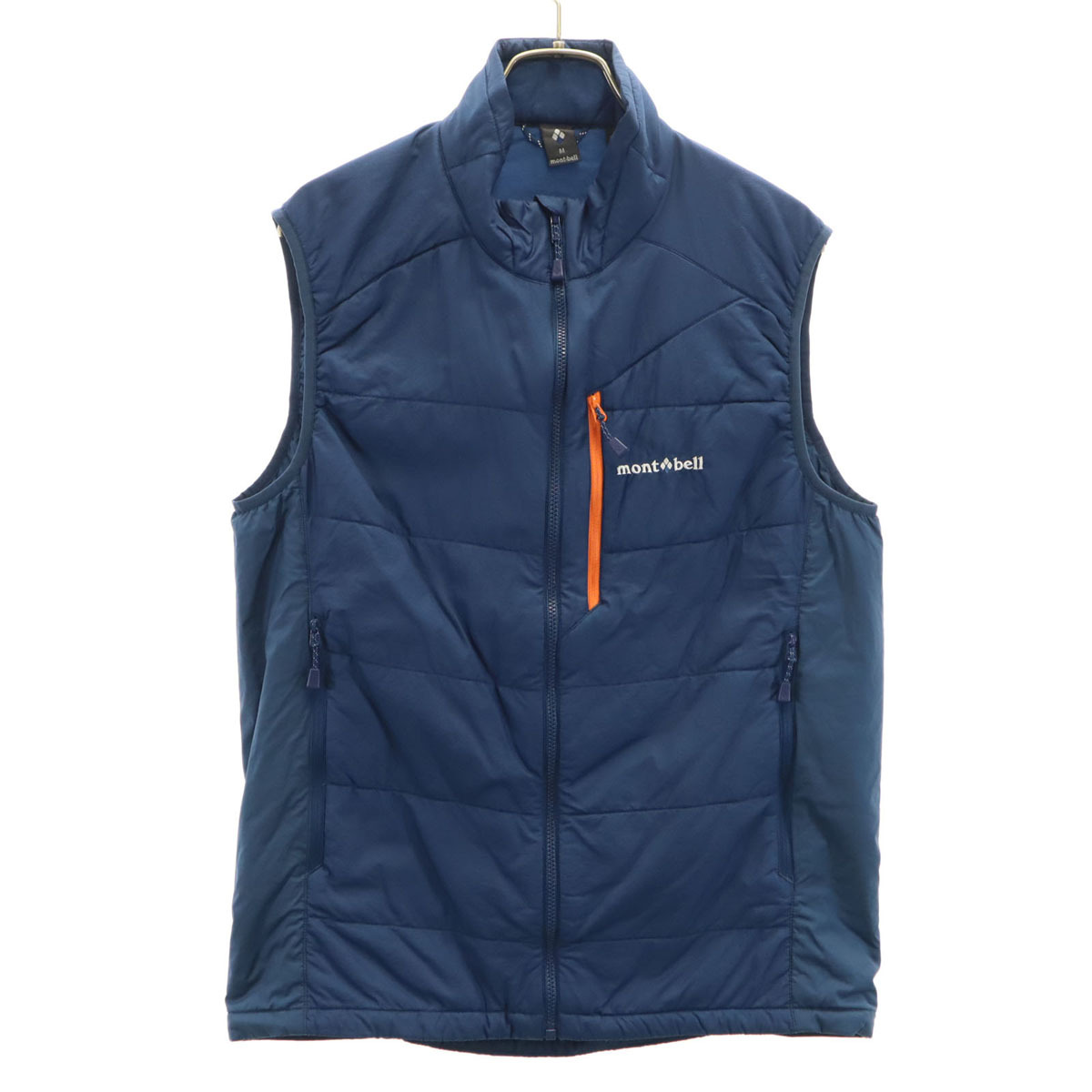 美品 mont-bell モンベル U.L.サーマラップ 中綿ベスト M ネイビー アウトドア 収納袋付き メンズ拍卖