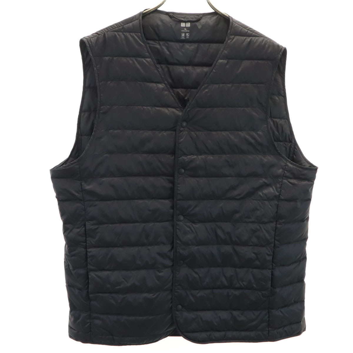 UNIQLO ユニクロ ウルトラライト ダウンベスト XL チャコールブラック 収納袋付き メンズ拍卖