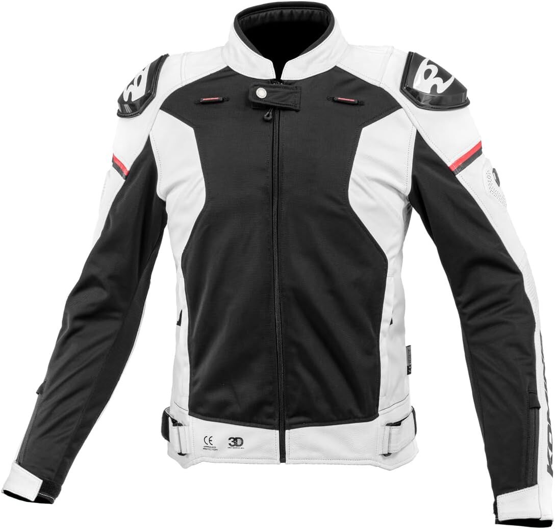 コミネ(KOMINE) レザーメッシュRスペックジャケット White JK-167 2XLサイズ 定価49,500円拍卖