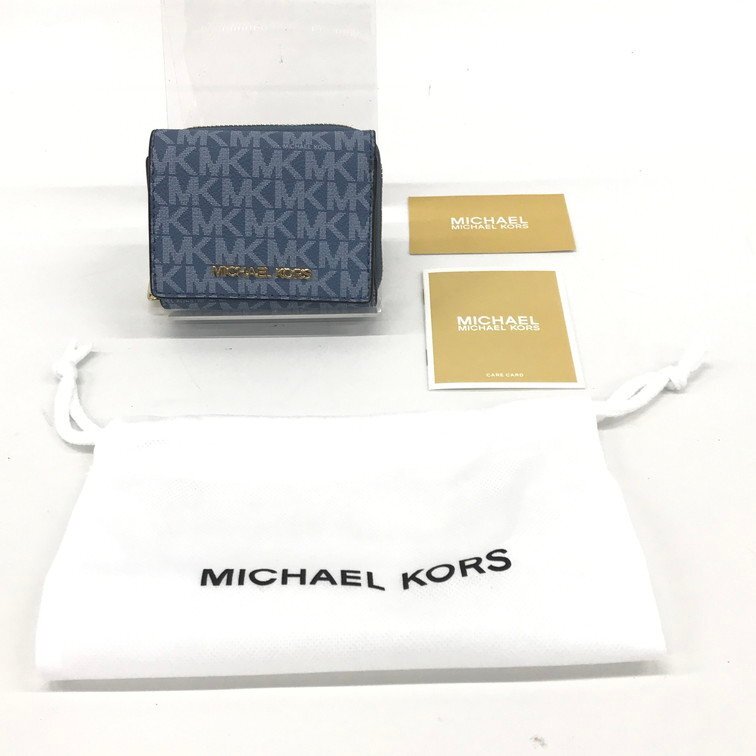 MICHAEL KORS マイケルコース 三つ折り財布 MKシグネチャー 35R3GTVZ1V 保存袋付き【DJBDE037】拍卖