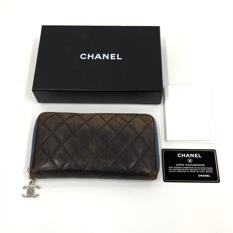 CHANEL シャネル マトラッセ ラウンドファスナー長財布 11285838 ギャラ 箱付き【DJBE9085】拍卖