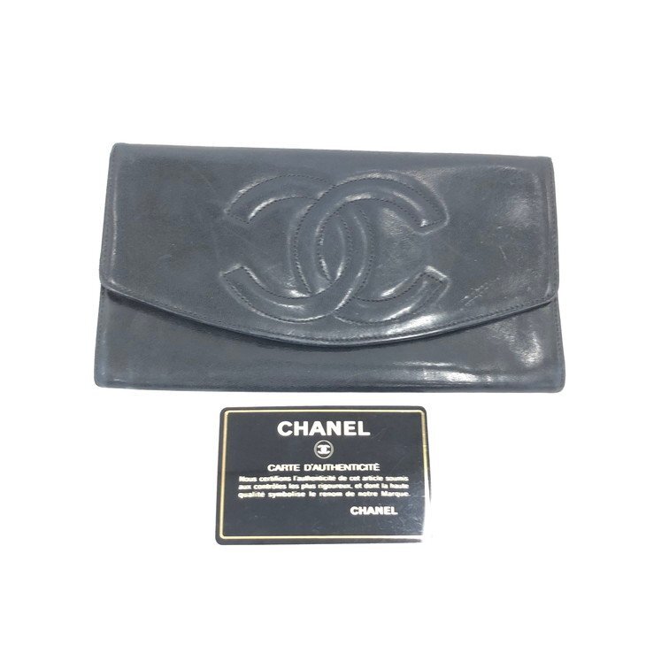 CHANEL シャネル 長財布 ロングウォレット ココマーク シールあり 4313013【DJBE1079】拍卖
