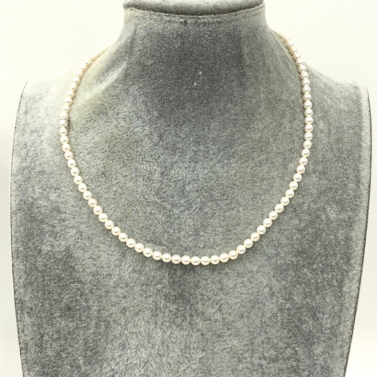 MIKIMOTO ミキモト パールネックレス SIL 4.35mm 総重量11.07g 箱つき【DJBE2077】拍卖