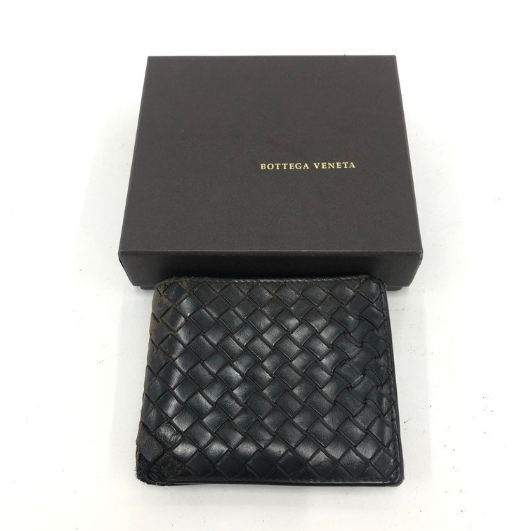BOTTEGA VENETA ボッテガヴェネタ イントレチャート 二つ折り財布 箱つき【DKAA7094】拍卖