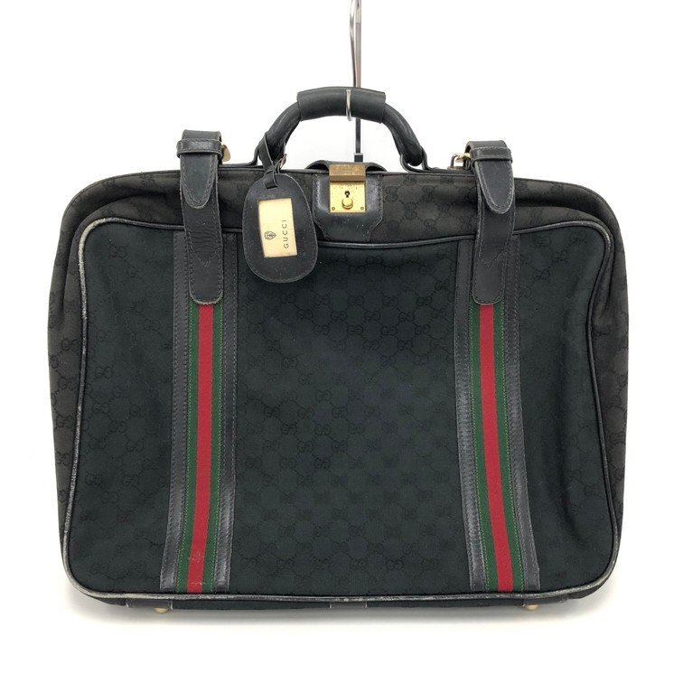 GUCCI グッチ スーツケース トランク オールドグッチ GGキャンバス シェリーライン【DKAA4014】拍卖