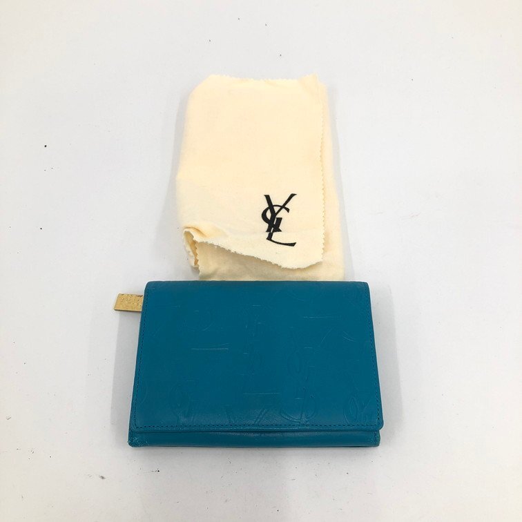 YVES SAINT LAURENT サンローラン 2つ折り財布 保存袋付き【DKAB4003】拍卖