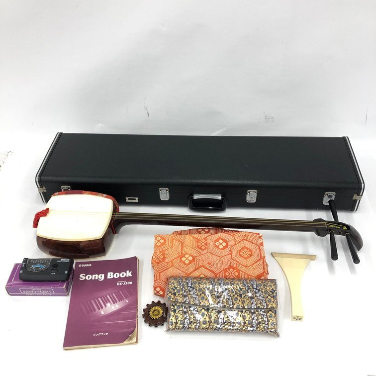 楽器 和楽器 三味線 付属品/ケース付き【DKAB0005】※送料着払い※拍卖