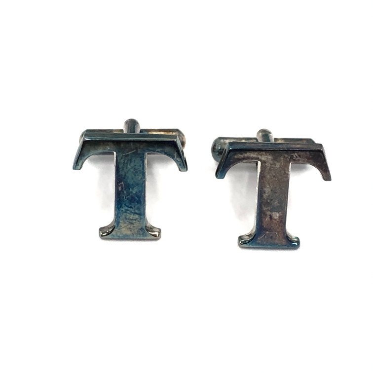 TIFFANY&Co. ティファニー アクセサリー カフス Tロゴ SILVER 総重量7.03g 箱/保存袋付き【DKAB1041】拍卖