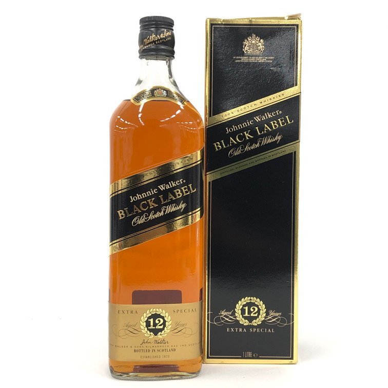 JOHNNIE WALKER ジョニーウォーカー 12年 ブラックラベル スコッチ 1000ml 43% 箱付き 未開栓 国外酒【DKAC0087】拍卖