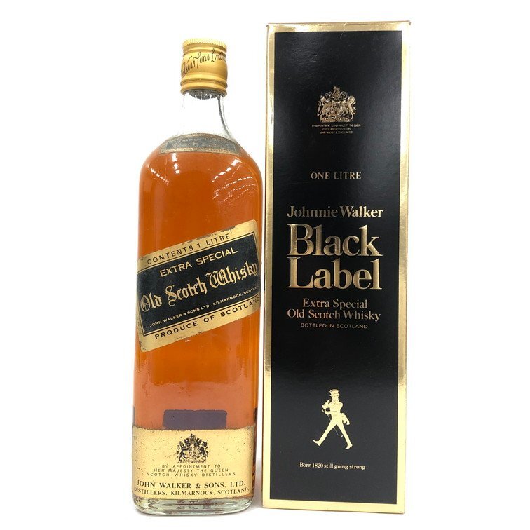 Johnnie Walker ジョニーウォーカー スコッチウイスキー ブラックラベル 容量・度数記載なし 未開栓 国外酒 箱つき【DKAD2023】拍卖