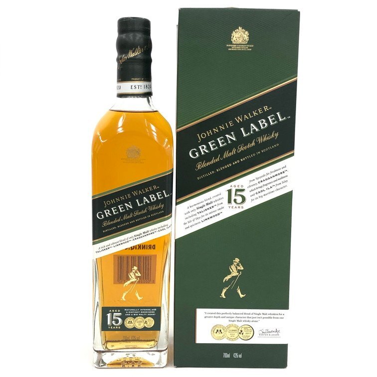 Johnnie Walker ジョニーウォーカー スコッチウイスキー グリーンラベル 15年 700ml 43% 未開栓 国外酒 【DKAD2040】拍卖