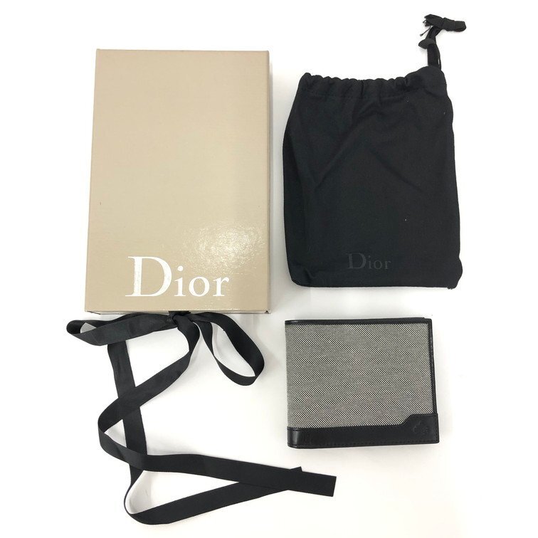 Christian Dior クリスチャンディオール 二つ折り財布 02-LU-1027 付属品あり【DKAD5020】拍卖