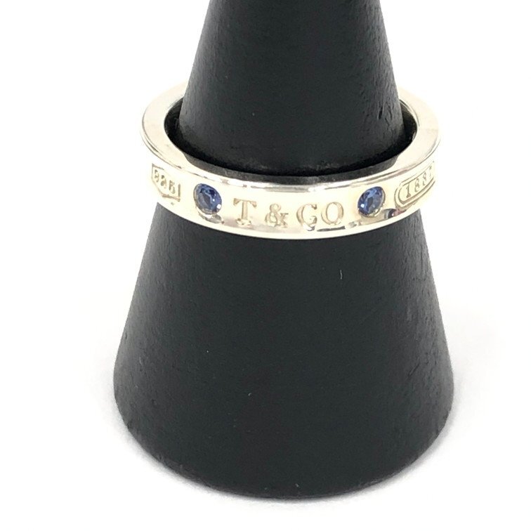 TIFFANY&Co. ティファニー 1837 ナロー サファイア リング Ag925 4.02g 11号 箱・袋付き【DKAC5057】拍卖