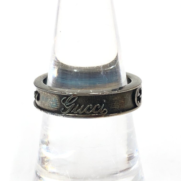 GUCCI グッチ Ag925 インターロッキングG ロゴ リング 14 総重量5.56g 13号 保管袋付き【DKAD8039】拍卖