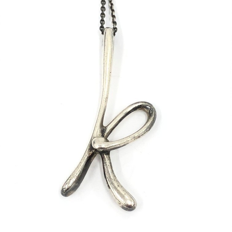 Tiffany & Co. ティファニー SV925 レターK イニシャル ネックレス 総重量12.17g 箱付き【DKAD8065】拍卖