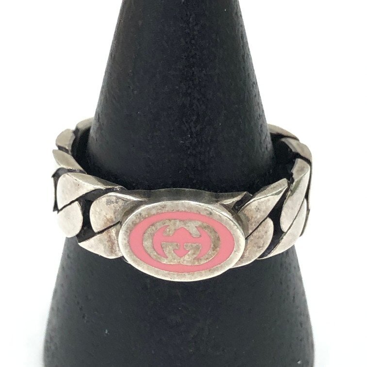 GUCCI グッチ Ag925 インターロッキングG リング 18 総重量5.95g 17号 箱付き【DKAD8076】拍卖