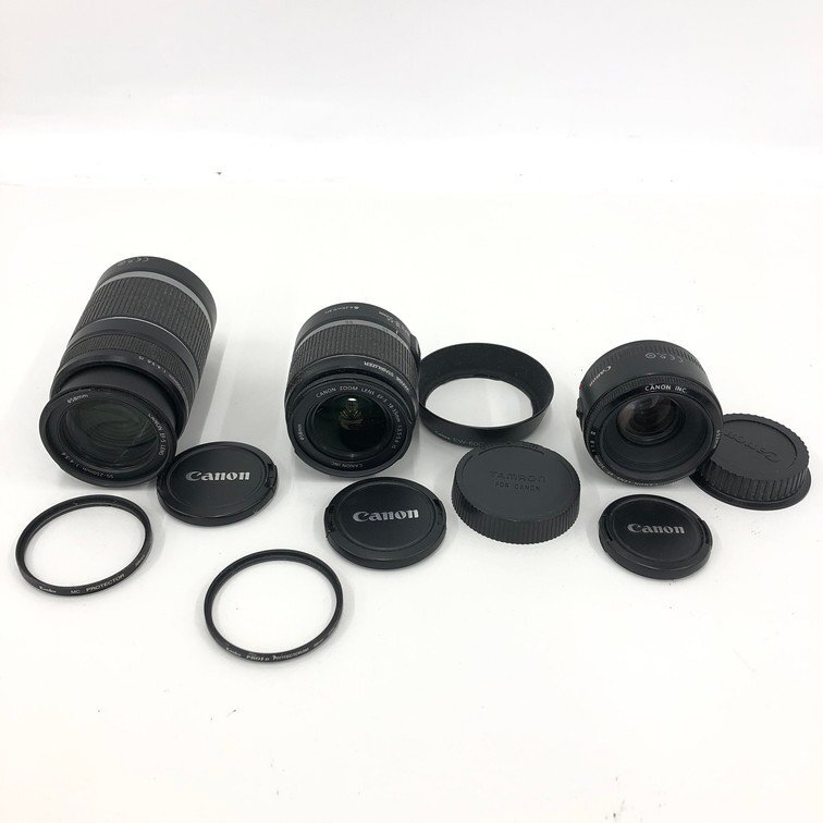 Canon キヤノン カメラレンズ 3点まとめ EF-S 18-55mm 1:3.5-5.6 ほか【DKAC6008】拍卖
