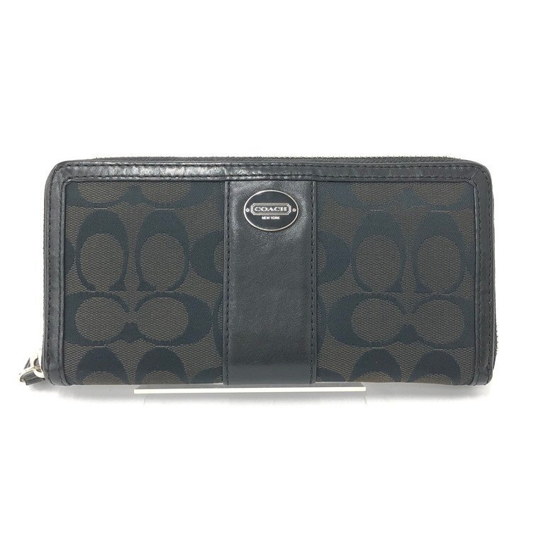 COACH コーチ 長財布 ロングウォレット ラウンドファスナー シグネチャー【DKAD5008】拍卖