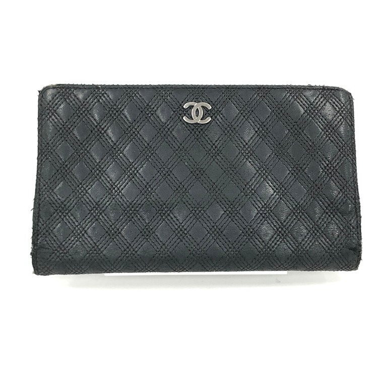 CHANEL シャネル 二つ折り財布 マトラッセ ココマーク 11734666【DKAC9044】拍卖