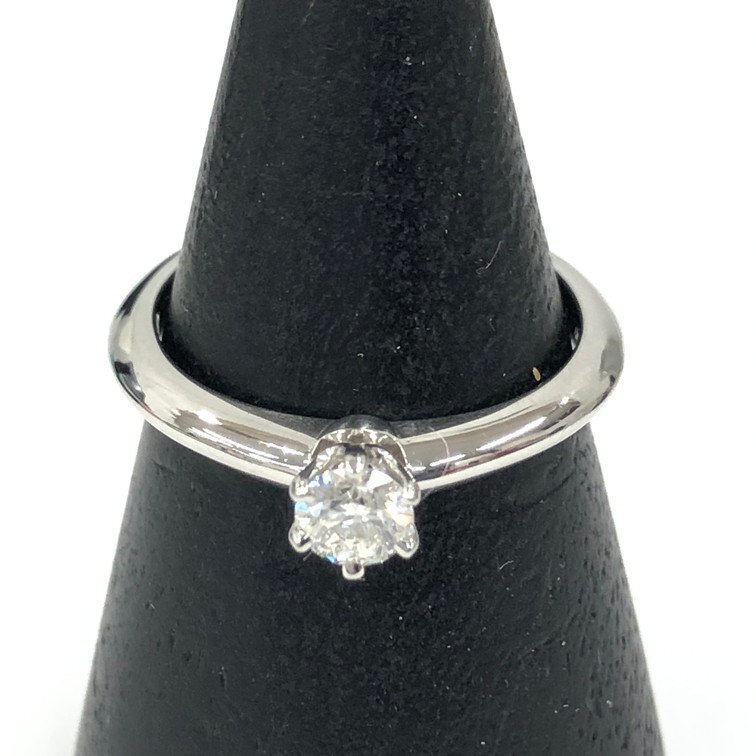 TIFFANY&CO. ティファニー リング PT950 0.21ct 8号 総重量:3.51g 箱・鑑定書付き【DKAF3073】拍卖