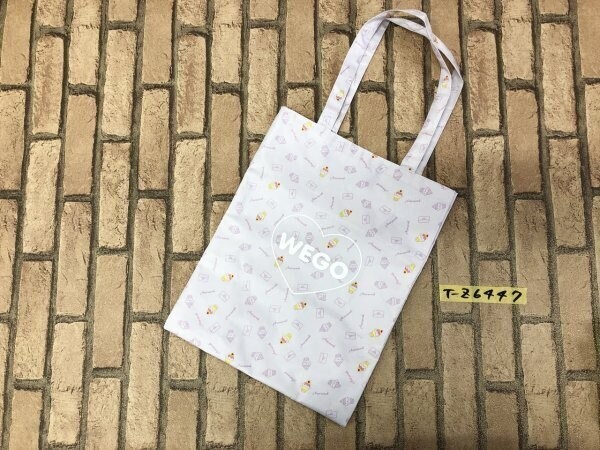 WEGO ウィゴー 原宿系プリント トートバッグ ラベンダー拍卖