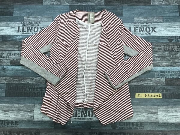 dolan レディース ボーダー 薄手 柔らか生地 ジャケット 小さいサイズ XS 白赤拍卖