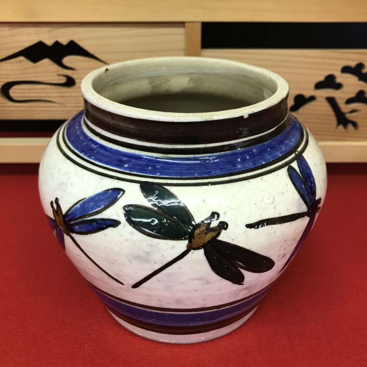 古花瓶 蜻蛉柄 花瓶 水瓶 旧家整理品 【RA1061S#60】拍卖