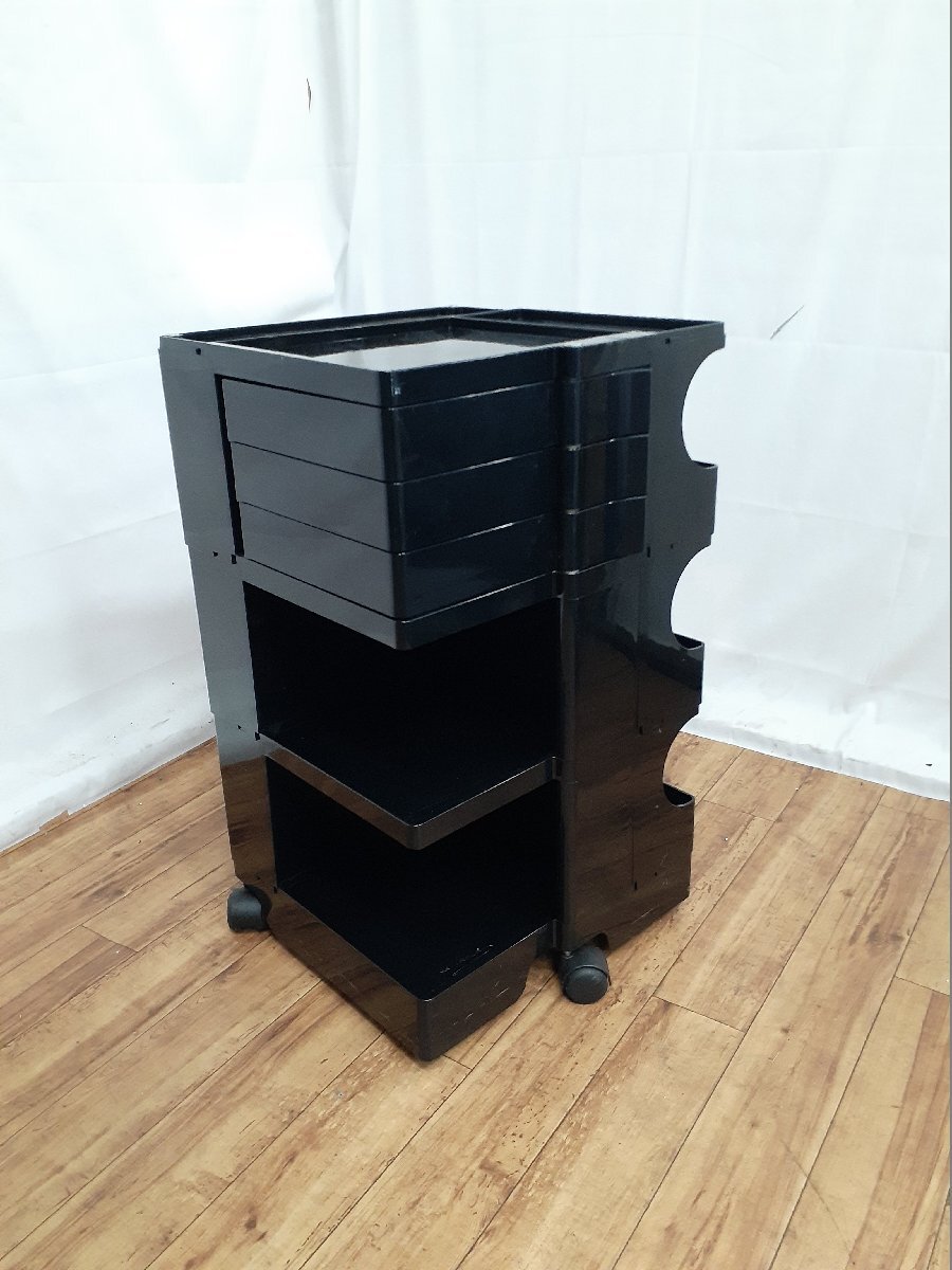 【現地引取可】 収納ワゴン B-LINE ボビーワゴン ジョエ・コロンボ 3段2トレイ ブラック / 家財便Aランク (SGKY1001306)拍卖