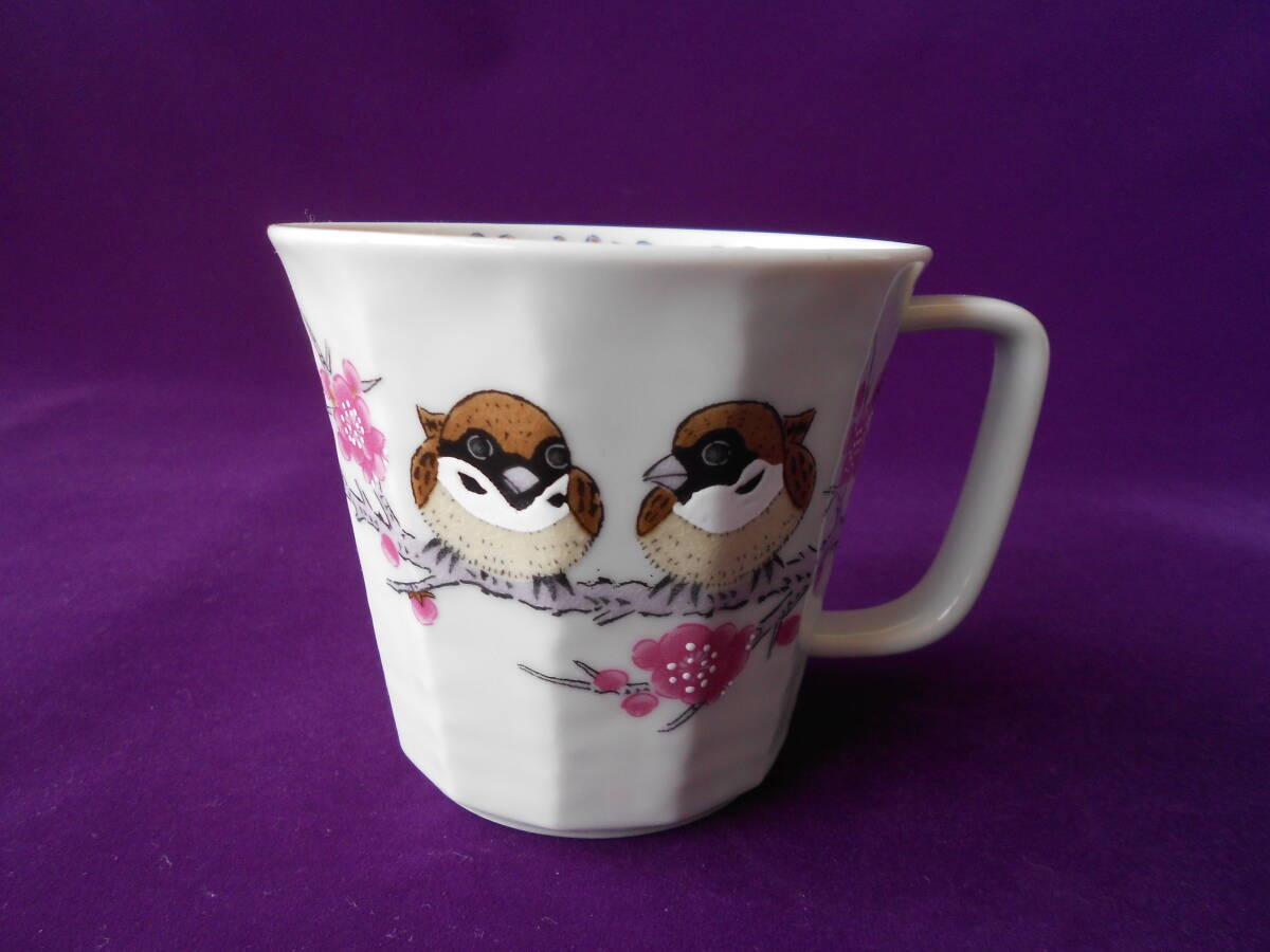 九谷焼! 幸山 ☆すずめマグカップ☆ K9-927 新品 珈琲 紅茶 ミルク ラテ エスプレッソ カプチーノ 茶器 碗皿 ギフト拍卖