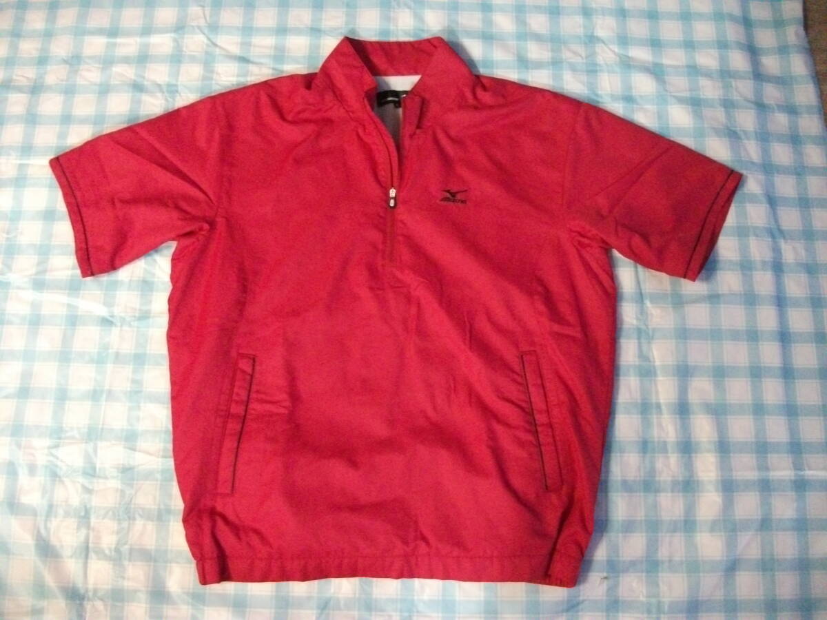 ミズノゴルフ ブレスサーモ 半袖ウインド 赤 L 美品拍卖