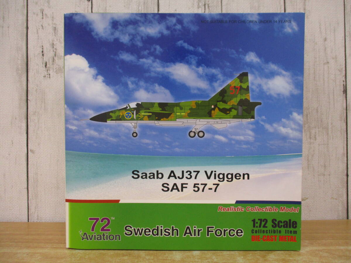 h4-4(Aviation サーブ AJ37 ビゲン SAF 57-7)1/72 Saab Viggen Swedish Air Force スウェーデン 航空機 模型拍卖
