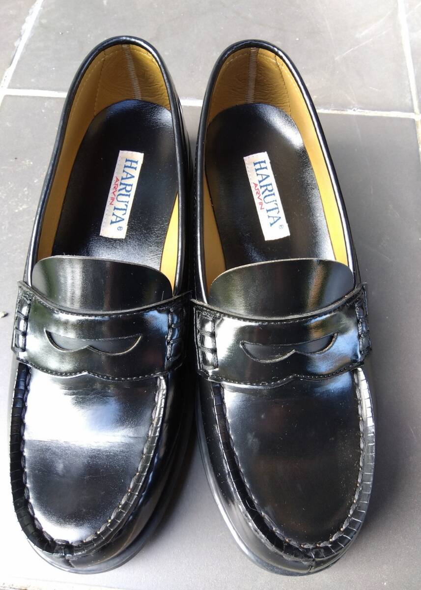 定番品◆HARUTA 黒 ローファー 24 EEE◆拍卖
