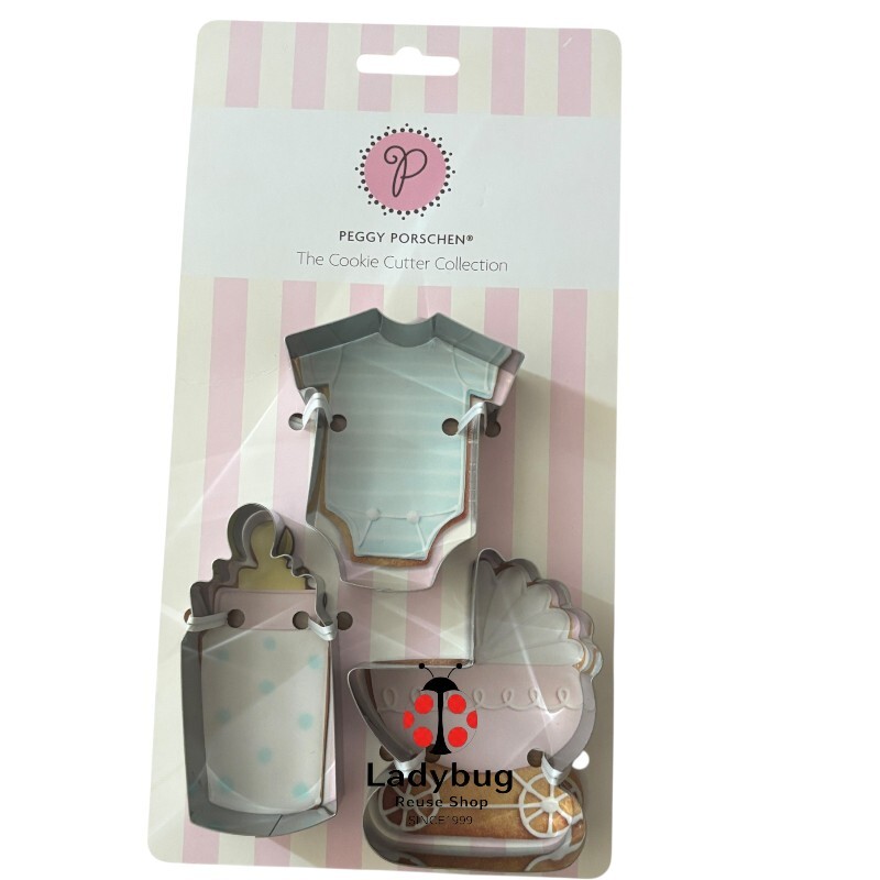 ペギーポーション PEGGY PORSCHEN クッキー型 クッキーカッター 出産祝い 哺乳瓶 乳母車 ロンパース拍卖
