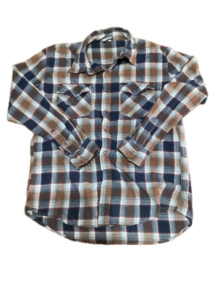 Carhartt チェックシャツ 長袖 ネルシャツ コットン100% ブラウン×ネイビー系 メンズXL カーハート チェック柄 チェックシャツ拍卖