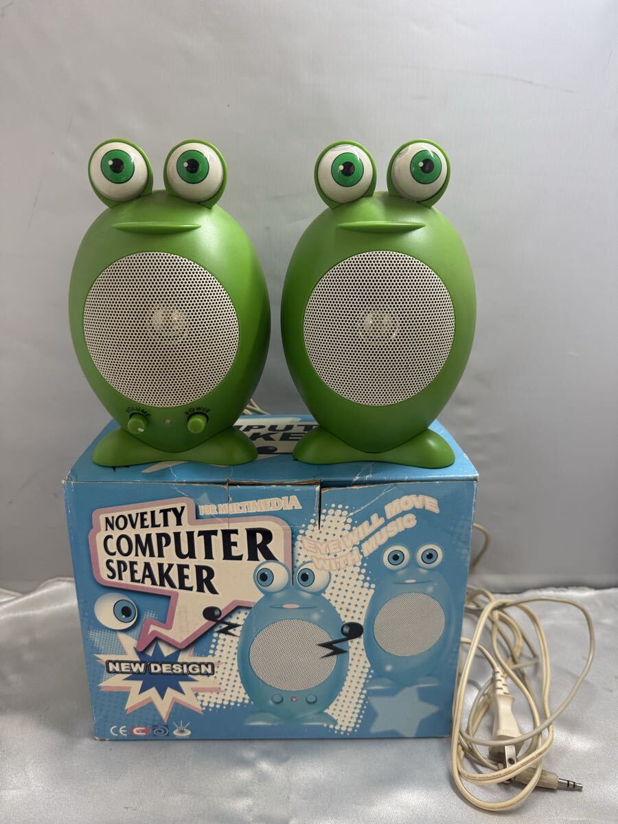Y25111704 カエル型スピーカー ムービングアイスピーカー NOVELTY COMPUTER SPEAKER コンピューター スピーカー 音楽 カエル 通電 ペア拍卖