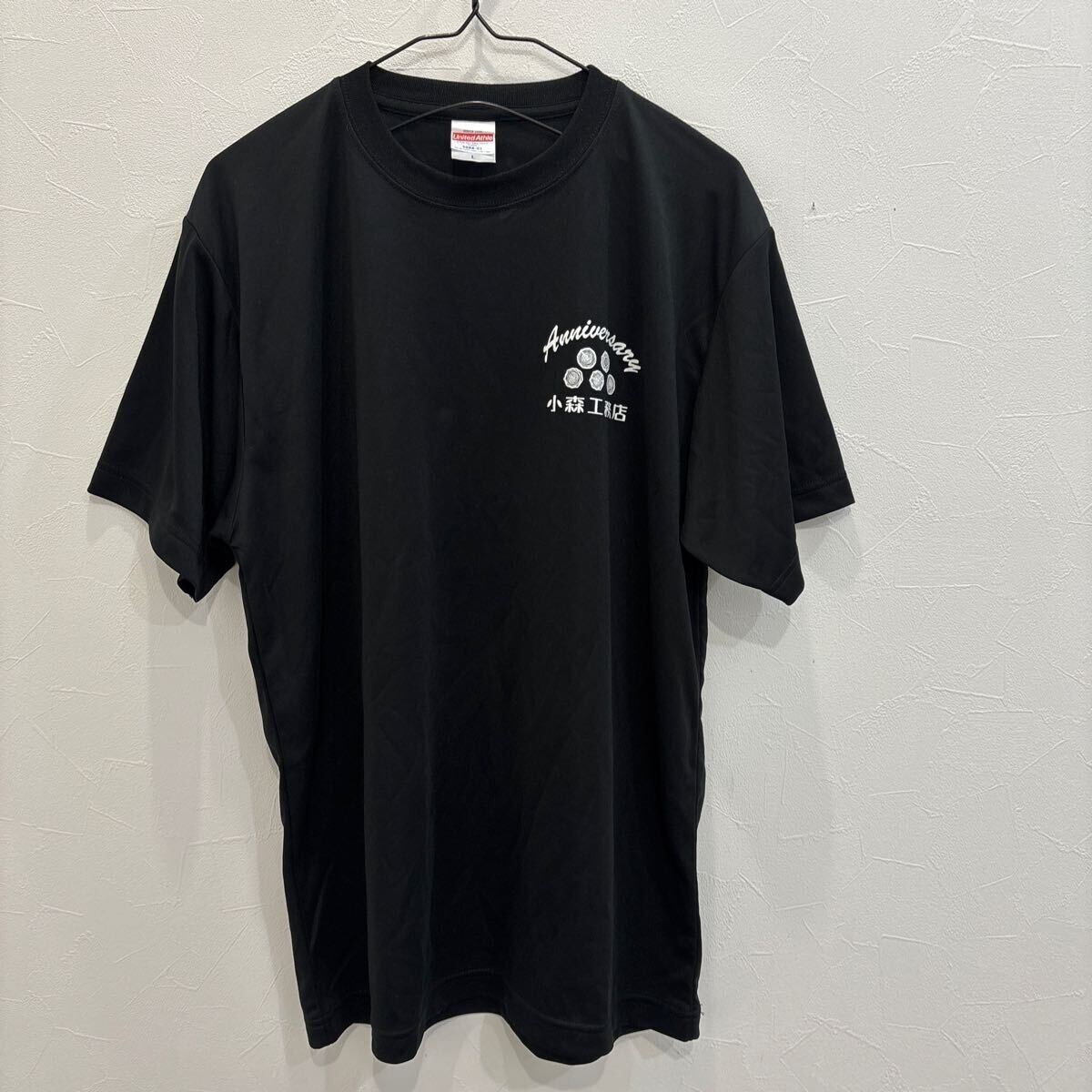 QY353 実物 小森工務店 ユナイテッドアスレ 半袖tシャツ ポリエステル 黒 ブラック メンズL拍卖